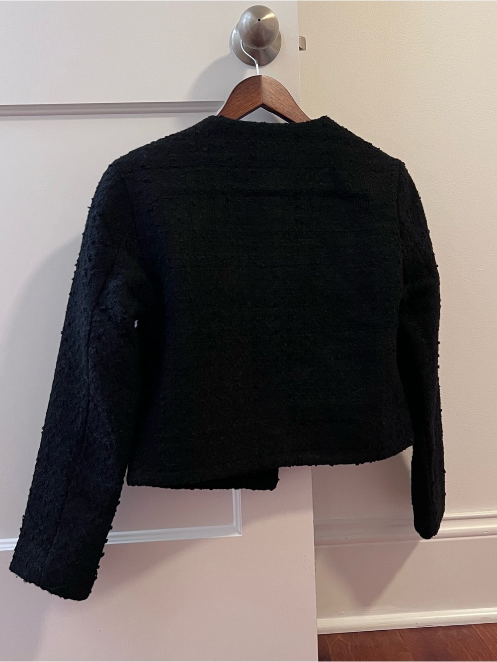Abercrombie & Fitch Black Cropped Jacket with Gold Buttons - Picture 14 of 16